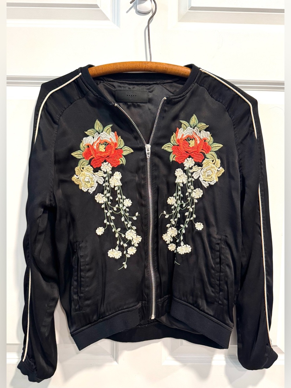 Blank NYC satin bomber jacket
